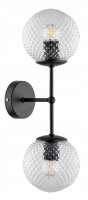 Wandlampe Up Down 2-flammig Glas Schwarz E27 H:40 cm
