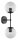 Wandlampe Up Down 2-flammig Glas Schwarz E27 H:40 cm