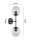 Wandlampe Up Down 2-flammig Glas Schwarz E27 H:40 cm