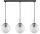 Pendelleuchte Glas Metall Schwarz 3-flammig E27 L:60 cm