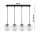 Pendelleuchte Schwarz Glas Metall 4-flammig E27 L:60 cm