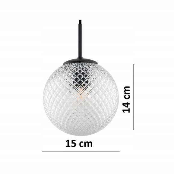 Deckenleuchte 2-flammig Glas Metall E27 40 cm lang