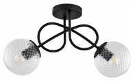 Deckenleuchte Metall Glas E27 L:40 cm 2-flammig Retro