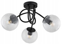 Deckenleuchte 3-flammig Glas Kugel Metall E27 L:50 cm