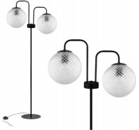 Stehleuchte Glas Metall Schwarz 2-flammig E27 150 cm