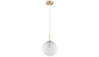 Pendelleuchte Retro Glas Metall Gold E27 B:18 cm Retro