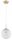 Pendelleuchte Retro Glas Metall Gold E27 B:18 cm Retro