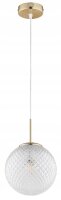 Pendelleuchte Retro Glas Metall Gold E27 B:20 cm Retro