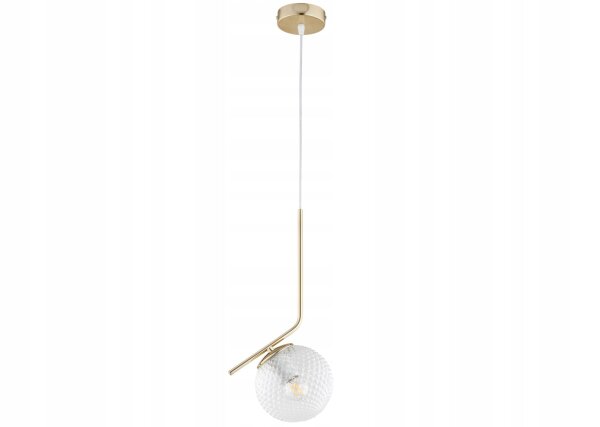 Hängelampe Retro Schirm Glas Metall Gold E27 B:15 cm