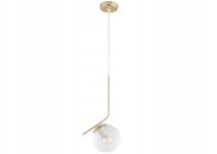 Hängelampe Retro Schirm Glas Metall Gold E27 B:15 cm