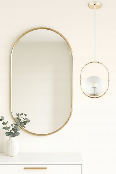 Pendelleuchte Glasschirm Metall Gold Retro E27 B:15 cm