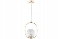 Pendelleuchte Glasschirm Metall Gold Retro E27 B:15 cm