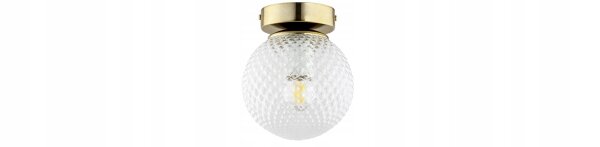 Deckenleuchte Retro Glas Metall Gold E27 Ø15 cm rund