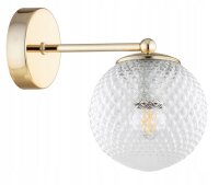 Wandlampe Retro Schirm Glas Metall Gold E27 T:20 cm
