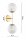 Wandlampe Up Down Retro Glas Metall Gold E27 H:40 cm