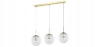 Pendelleuchte 3-flammig Glas Metall Gold E27 60 cm