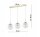 Pendelleuchte 3-flammig Glas Metall Gold E27 60 cm