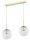 Pendelleuchte 2-flammig Glas Metall Gold E27 40 cm