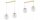 Pendelleuchte 2-flammig Glas Metall Gold E27 40 cm