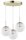 Pendelleuchte 3-flammig Gold Metall Glas E27 B:30 cm