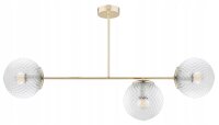 Deckenleuchte 3-flammig Glas Gold E27 80 cm Retro