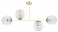 Deckenleuchte 4-flammig Glas Metall Gold E27 80 cm