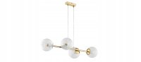 Pendelleuchte 4-flammig Glas Metall Gold E27 L:15 cm