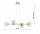 Pendelleuchte 4-flammig Glas Metall Gold E27 L:15 cm