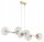 Pendelleuchte 6-flammig Glas Metall Gold E27 90 cm