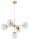 Pendelleuchte Glas Metall Gold 5-flammig E27 L:60 cm