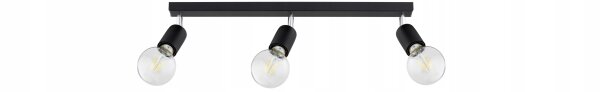 Deckenspot flexibel Schwarz E27 3-flammig L:60 cm Retro