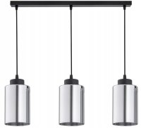 H&auml;ngelampe 3-flammig Schwarz Silber Metall E27 60 cm