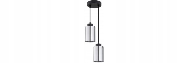 Pendelleuchte 2-flammig Silber Metall E27 L:12 cm rund
