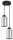 Pendelleuchte 2-flammig Silber Metall E27 L:12 cm rund