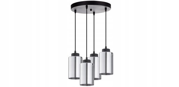 Pendelleuchte 4-flammig Metall Silber E27 B:30 cm rund