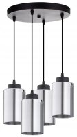 Pendelleuchte 4-flammig Metall Silber E27 B:30 cm rund