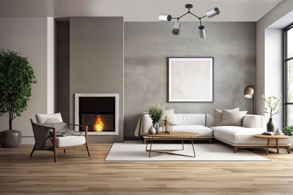 Deckenleuchte 4-flammig Silber E27 L:80 cm Modern