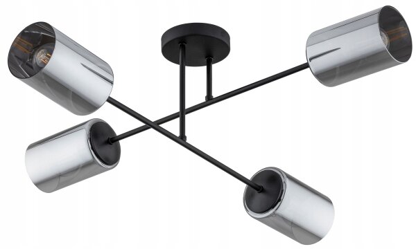 Deckenlampe 4-flammig Silber E27 B:80 cm Metall Modern