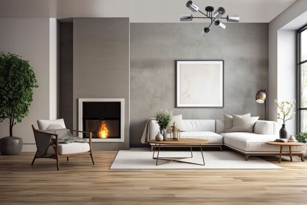 Deckenleuchte 6-flammig Silber E27 B:80 cm Modern