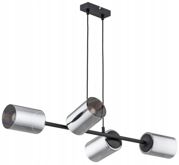 Pendelleuchte 4-flammig Silber E27 L:85 cm Modern