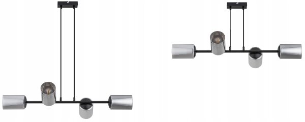 Pendelleuchte 4-flammig Silber E27 L:85 cm Modern