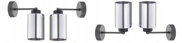 Wandleuchte mit Arm Schwarz Silber E27 T:15 cm Modern
