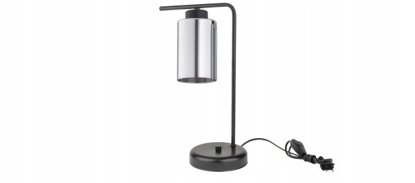 Tischleuchte Schwarz Silber E27 H:38 cm dekorativ