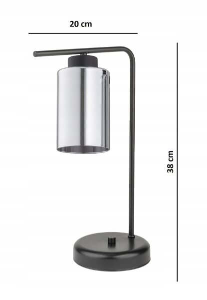 Tischleuchte Schwarz Silber E27 H:38 cm dekorativ