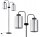 Stehleuchte 2-flammig Silber Metall E27 H:150 cm Modern
