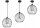 Pendelleuchte Schwarz Glas Metall Draht E27 B:30 cm