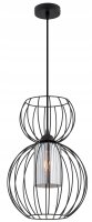 Pendelleuchte Glas Draht Metall Schwarz E27 B:30 cm