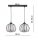 Pendelleuchte Glas Draht Schwarz E27 L:40 cm 2-flammig