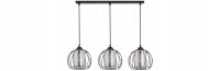 Pendelleuchte 3-flammig Glas Schwarz E27 L:70 cm Modern