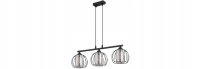 Pendelleuchte Glas Schwarz 3-flammig E27 L:70 cm Metall